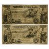 Image 1 : Georgetown, D.C., Potomac River Bank; and Boston, MA. The National Bank. 1858 Obsolete Banknote Pair