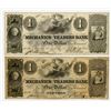 Image 1 : Mechanics and Traders Bank, Georgetown, D.C. and One from New York, NY. 1852 Obsolete Banknote Pair.