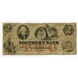 Southern Bank of Georgia. 1858 Obsolete Banknote.