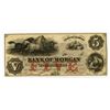 Image 1 : Bank of Morgan. 1857 Obsolete Banknote.
