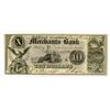 Image 1 : Merchants Bank 1854 Obsolete Banknote.