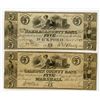 Image 1 : Marshall, MI., Calhoun County Bank; and Wickford, RI., Narragansett Bank. 1837 Obsolete Banknote Pai