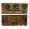 Image 1 : Cataract City Bank1856 Obsolete Banknote Pair.