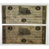 Image 1 : Paterson Bank (First) 1818 Obsolete Banknote Duo.