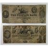 Image 1 : People's Bank. 1844. Pair of Obsolete Notes.