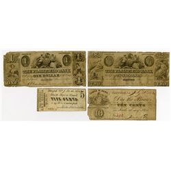 Plainfield, NJ. Plainfield Bank & Others. 1862. Quartet of Obsolete Bank Notes.