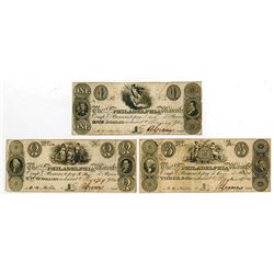 Salem & Philadelphia Manufacturing Co. 1828 Obsolete Banknote Trio.