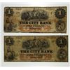 Image 1 : Trenton, NJ. City Bank. 1862 Obsolete Banknote Pair.