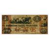 Image 1 : Farmers Bank of Wantage. 1862 $1 Obsolete Banknote.