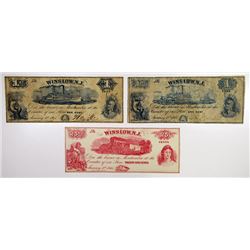 Winslow, NJ. Hay & Co. 1865 Obsolete Scrip Note Trio.