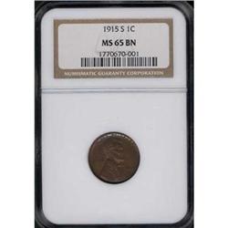 1915-S 1C Lincoln Cent NGC MS65BN