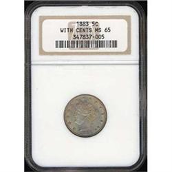 1883 5C WITH CE Nickel NGC MS65 Coin