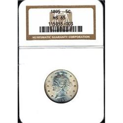 1895 5C Nickel NGC MS65PQ