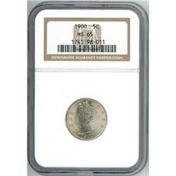 1900 5C NICKEL NGC MS65
