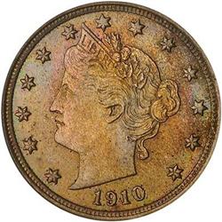 1910 5C NICKELS NGC MS65