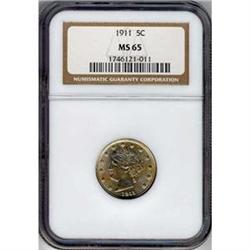 1911 5C NICKEL NGC MS65