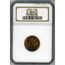 1912 Liberty Head Five Cent NGC MS66