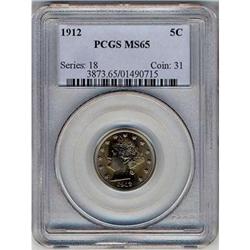 1912 5C NICKEL PCGS MS65