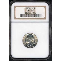 1938-S 5C Jefferson Nickel NGC MS67