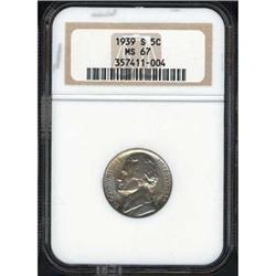 1939-S 5C Jefferson Nickel NGC MS67