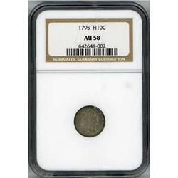 1795 Flowing Hair Half Dime NGC AU58