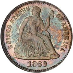1868 Liberty Seated Half Dime NGC PR66