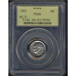 1982 Roosevelt 10c PCGS MS66