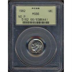 1982 Roosevelt 10c PCGS MS66