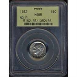 1982 Roosevelt 10c PCGS MS65 No P