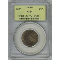 1877 Liberty Seated Quarter PCGS MS 64