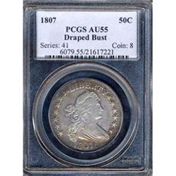 1807 Draped Bust Half Dollar PCGS AU55