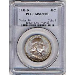 1951-D Franklin Half Dollar PCGS MS65FBL