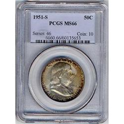 1951-S Franklin Half Dollar PCGS MS66