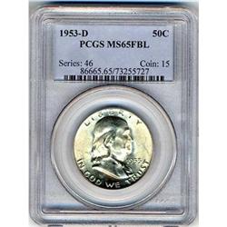 1953-D Franklin 50c PCGS MS65FBL
