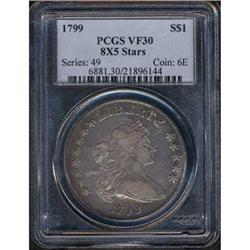 1799 Draped Bust Dollars S$1 PCGS VF30 8x5 Stars