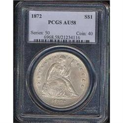 1872 1 Seated Dollar NGC 62