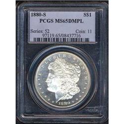 1880-S 1 Morgan Silver Dollar PCGS MS65PL Coin