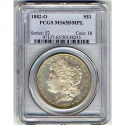 1882-O S$1 MORGAN DOLLAR PCGS MS65PL