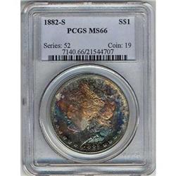 1882-S S$1 MORGAN DOLLAR PCGS MS66PQ