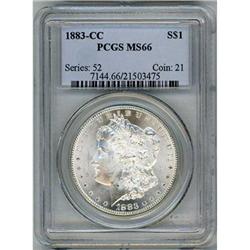 1883-CC Morgan Dollar S$1 PCGS MS66