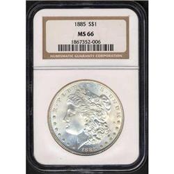 1885 Morgan Dollar S$1 NGC MS66