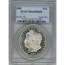 1885 Morgan Dollar S$1 PCGS MS65DMPL