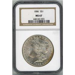 1886 Morgan Dollar S$1 NGC MS67