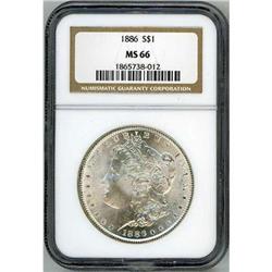 1886 Morgan S$1 NGC MS66