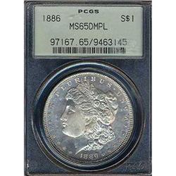 1886 S$1 MORGAN DOLLAR PCGS MS65PL