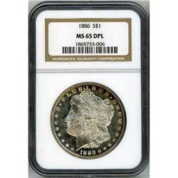 1886 Morgan S$1 NGC MS65DMPL