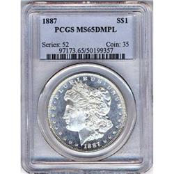 1887 Morgan Dollar S$1 PCGS MS65DMPL