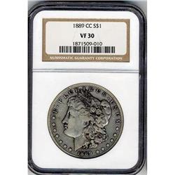 1889-CC S$1 MORGAN DOLLAR NGC VF30