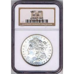 1897 $1 MORGAN DOLLAR NGC MS66