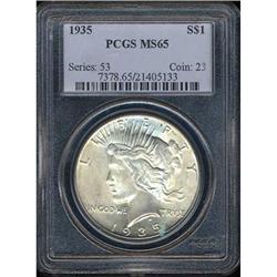 1935 $1 PEACE DOLL PCGS MS65PQ